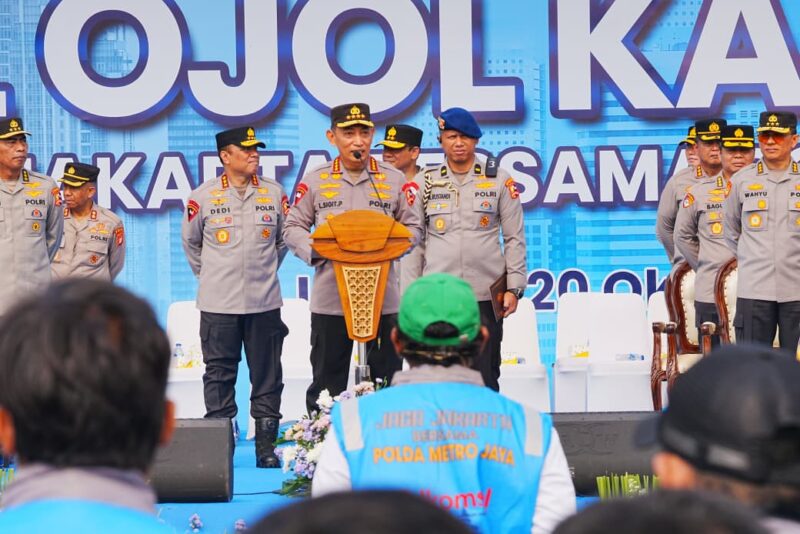 Foto : Kapolri Jenderal Listyo Sigit Prabowo menghadiri kegiatan Apel Ojol Kamtibmas di Monas, Jakarta Pusat