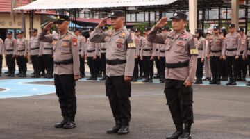 Foto : Polres Barito Kuala melaksanakan upacara Launching Nomenklatur Kanit SPKT Menjadi Pamapta SPKT
