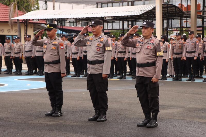 Foto : Polres Barito Kuala melaksanakan upacara Launching Nomenklatur Kanit SPKT Menjadi Pamapta SPKT