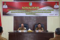 Foto : Kegiatan sosialisasi penerapan manajemen talenta Aparatur Sipil Negara di Aula BKPSDM