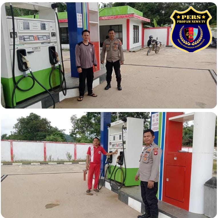 Foto : Jajaran Polsek Sebangki laksanakan patroli siang di Stasiun Pengisian Bahan Bakar Umum (SPBU) wilayah hukum Polsek Sebangki