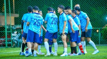 Foto : Pertandingan antara BRI BO Labuan vs BRI BO Pandeglang dalam laga persahabatan yang berlangsung di Lapangan Mini Soccer Jawara Menes