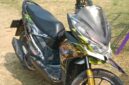 Foto : Motor korban yang bernama Arta yang menjadi korban perampasan sepeda motor oleh sejumlah orang yang mengaku sebagai penagih angsuran di tengah jalan