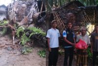 Foto : Rumah warga yang mengalami musibah di Kampung Ciupas, Desa Sukadame, Kecamatan Pagelaran, Kabupaten Pandeglang