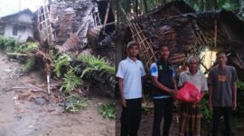 Foto : Rumah warga yang mengalami musibah di Kampung Ciupas, Desa Sukadame, Kecamatan Pagelaran, Kabupaten Pandeglang