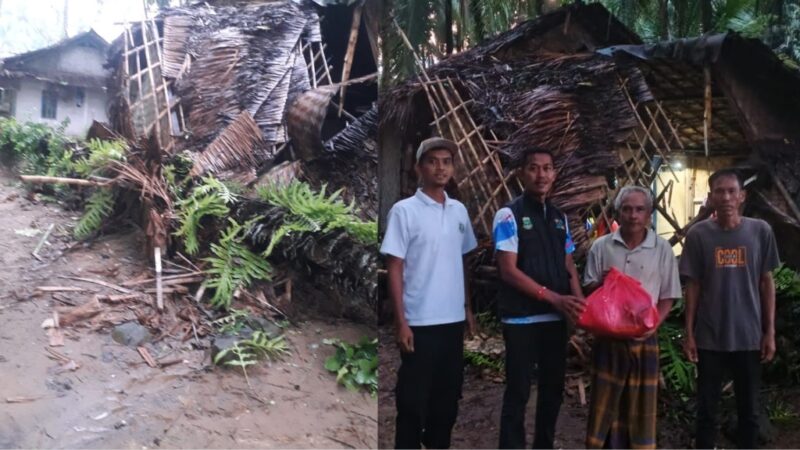 Foto : Rumah warga yang mengalami musibah di Kampung Ciupas, Desa Sukadame, Kecamatan Pagelaran, Kabupaten Pandeglang