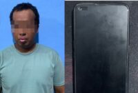 Foto : Satreskrim Polres Hulu Sungai Utara mengamankan pelaku berinisial AJ (38) beserta satu unit handphone