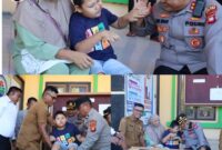 Foto : Penyerahan 2 (dua) unit kursi roda kepada Adinda Dirga (9) salah satu warga Desa Senempak dan Waigianto (46) warga Desa Manggala Kecamatan Pinoh Selatan