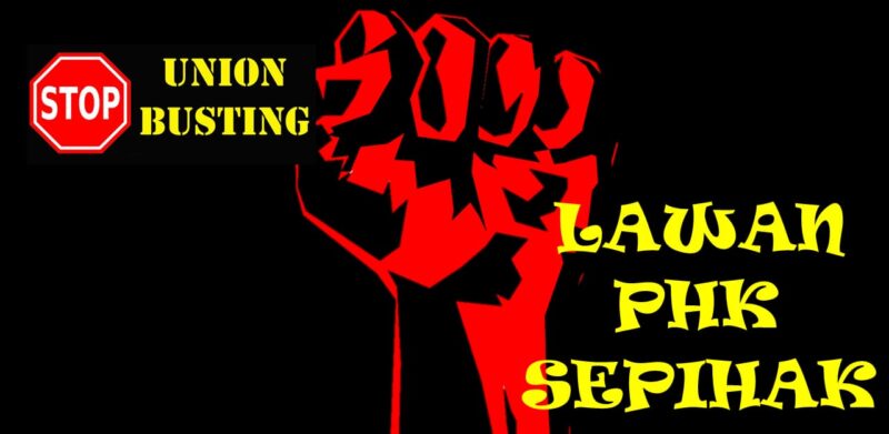 Foto : Poster Lawan PHK Sepihak