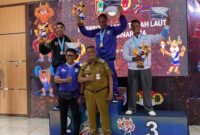 Foto : Bripka Wahyu Purwanto, berhasil meraih medali perunggu pada ajang Porprov XII Kalimantan Selatan Tahun 2025, di cabang olahraga Binaraga kelas 80 kg
