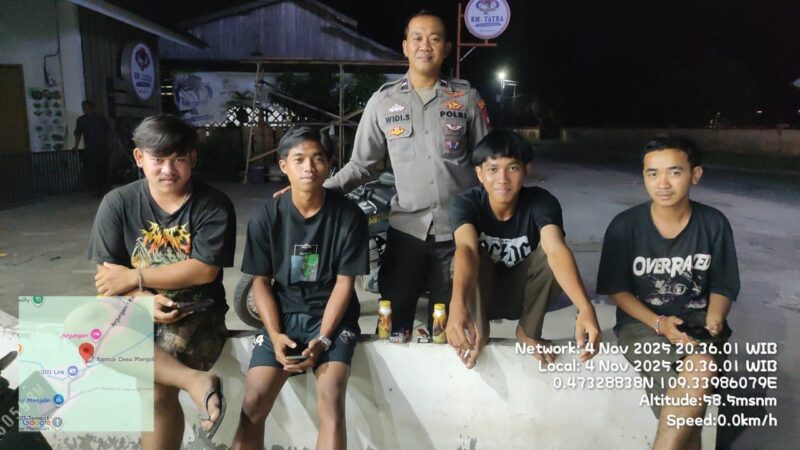 Foto : Patroli malam personel Polsek Menjalin untuk jaga kamtibmas