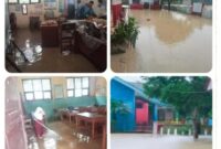 Foto : Banjir di SDN Cipinang 1, Kecamatan Angsana