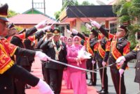 Foto : Polres Barito Kuala menggelar acara pelepasan purnabakti di Aula Jana Nuraga Polres Batola 