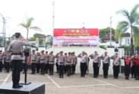 Foto : Apel gelar kesiapsiagaan dalam rangka tanggap darurat bencana hidrometeorologi Kabupaten Tabalong tahun 2025 yang digelar di halaman Mapolres Tabalong