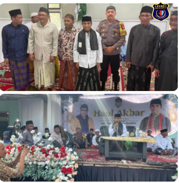 Foto : Kapolsek Sebangki Ipda Rudiyansyah menghadiri kegiatan Peringatan Haul Akbar ke-1 yang berlangsung di Mushola Dusun Sungai Segak